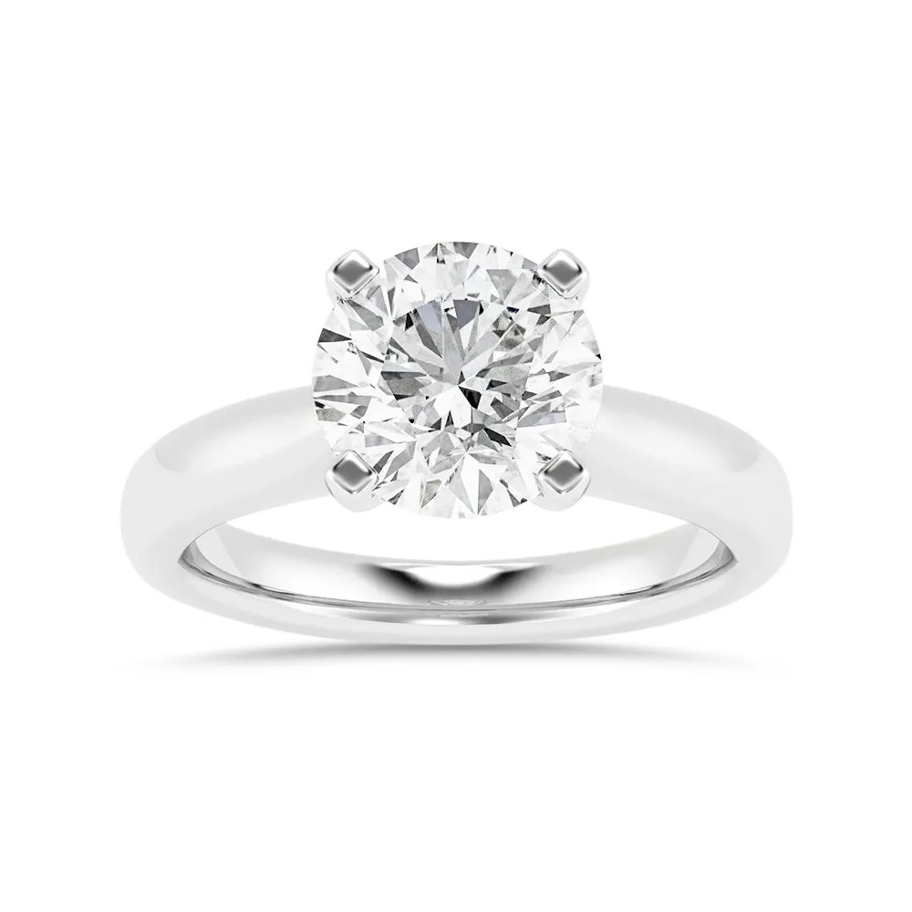 4 Prong Round Cut Moissanite Solitaire Engagement Ring sold by MSBLUE Jewelry
