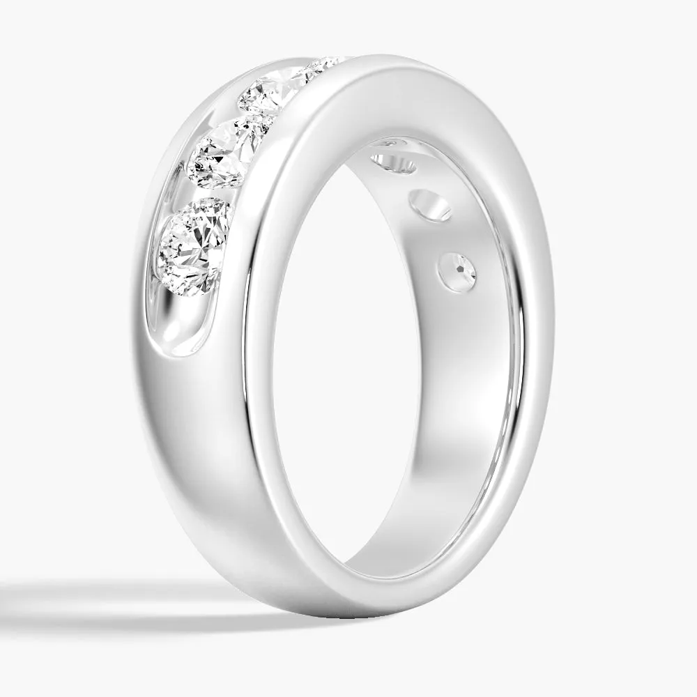 8mm Channel Set Moissanite Men's Wedding Band & Studs Earrings sold by MSBLUE Jewelry product image thumbnail 3