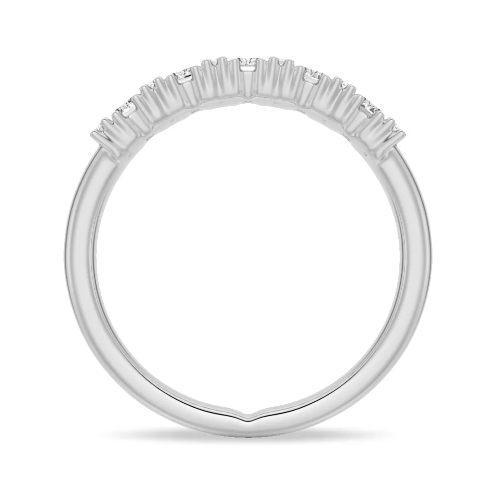 Emerald Cut And Round Pave Moissanite Anniversary Band sold by MSBLUE Jewelry product image thumbnail 4