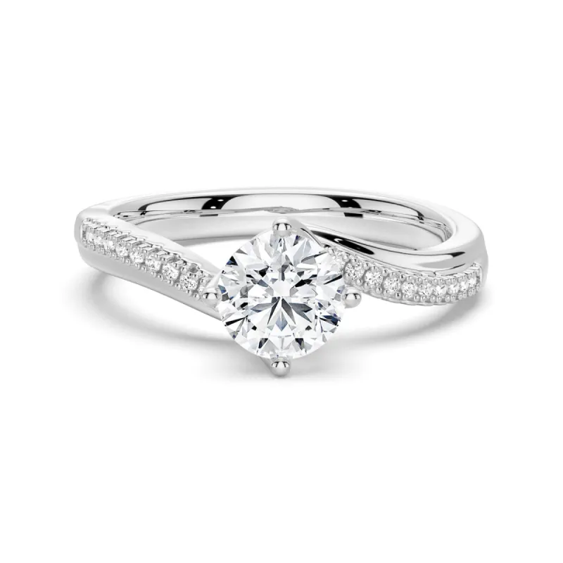 1 CT. Twist Four Prong Moissanite Engagement Ring sold by MSBLUE Jewelry