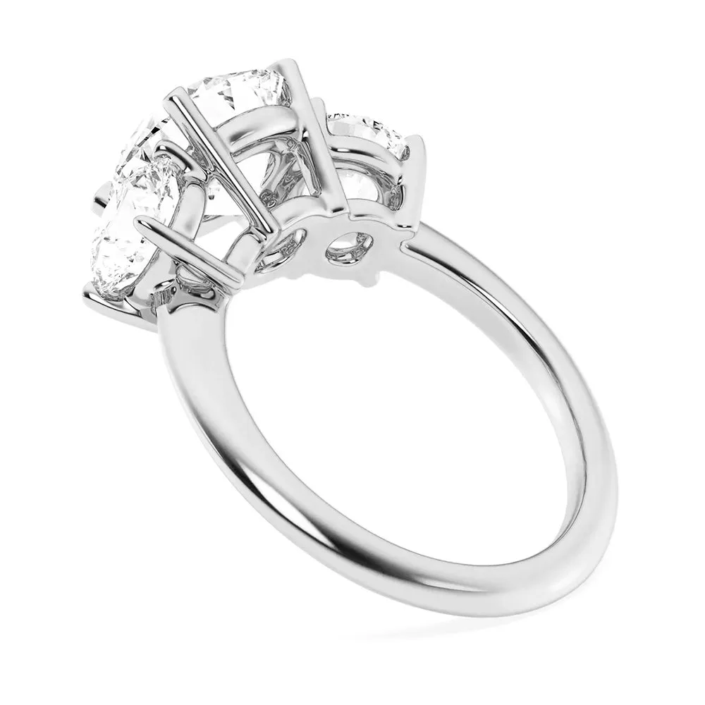 NEW Round Cut Three Stone Moissanite Engagement Ring sold by MSBLUE Jewelry product image thumbnail 5
