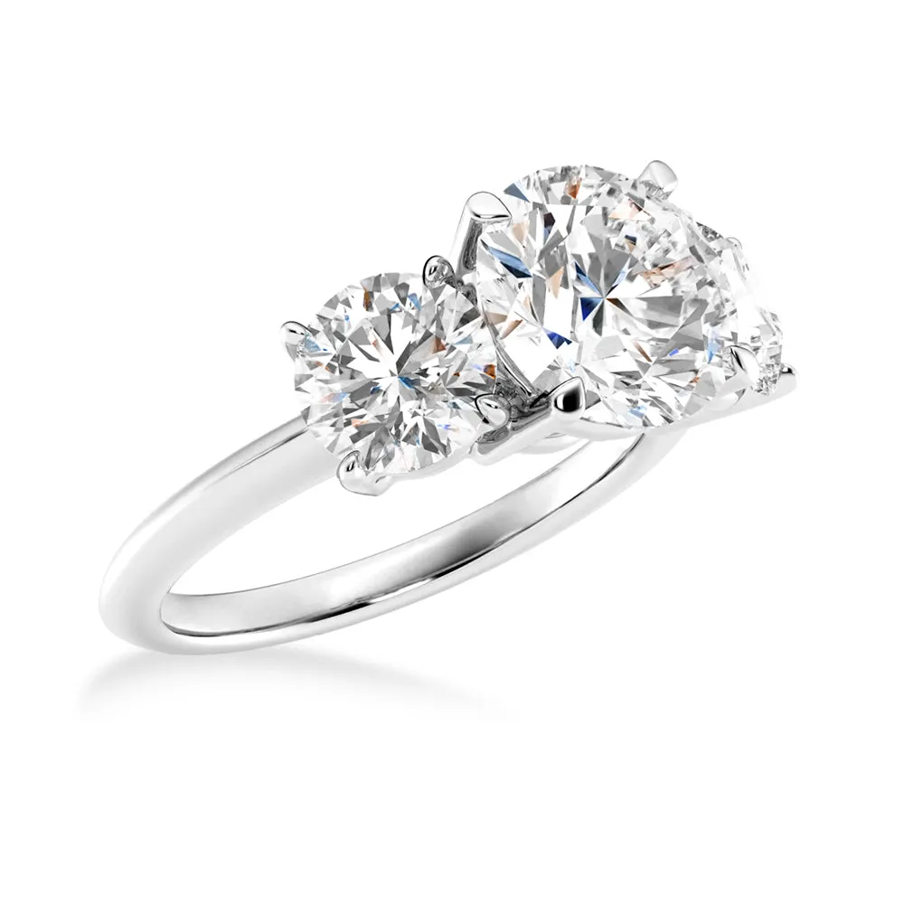 NEW Round Cut Three Stone Moissanite Engagement Ring sold by MSBLUE Jewelry product image thumbnail 4
