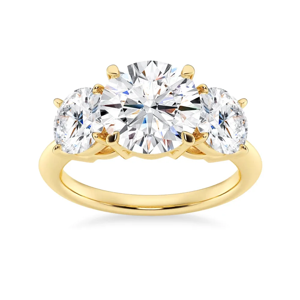 NEW Round Cut Three Stone Moissanite Engagement Ring sold by MSBLUE Jewelry product image thumbnail 2