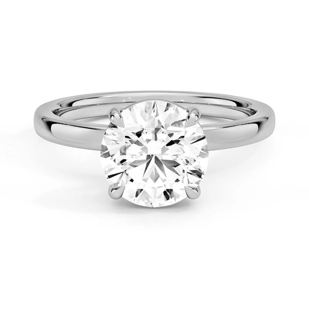 Custom Classic Round Solitaire Brilliant Moissanite Engagement Ring sold by MSBLUE Jewelry product image thumbnail 2