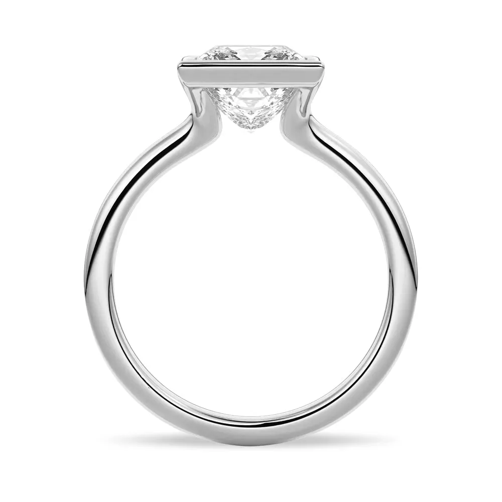 Custom Half Bezel Moissanite Princess Cut Engagement Ring sold by MSBLUE Jewelry product image thumbnail 5