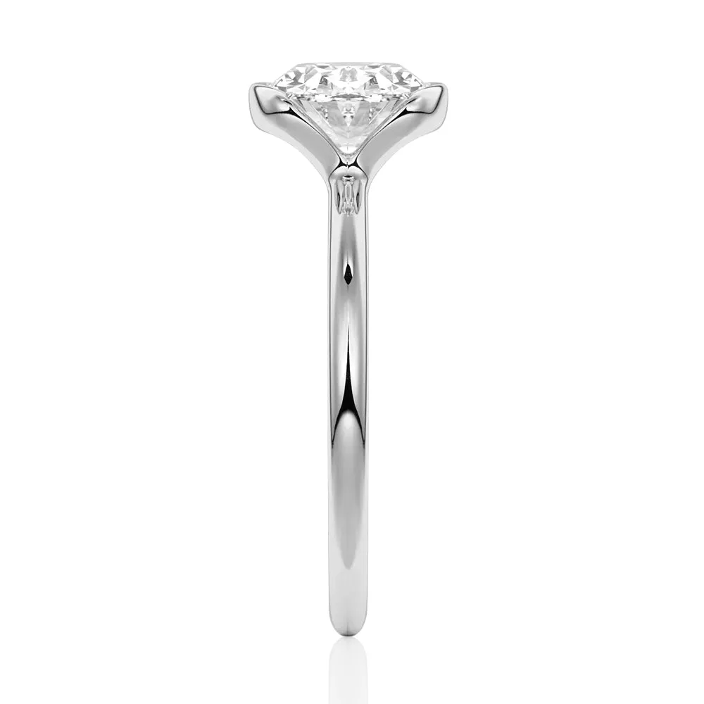 Custom Half Bezel Moissanite Princess Cut Engagement Ring sold by MSBLUE Jewelry product image thumbnail 4