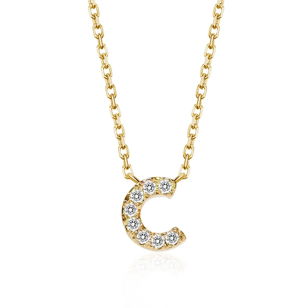 Classic Pavé Initial C Pendant Necklace sold by MSBLUE Jewelry product image thumbnail 2