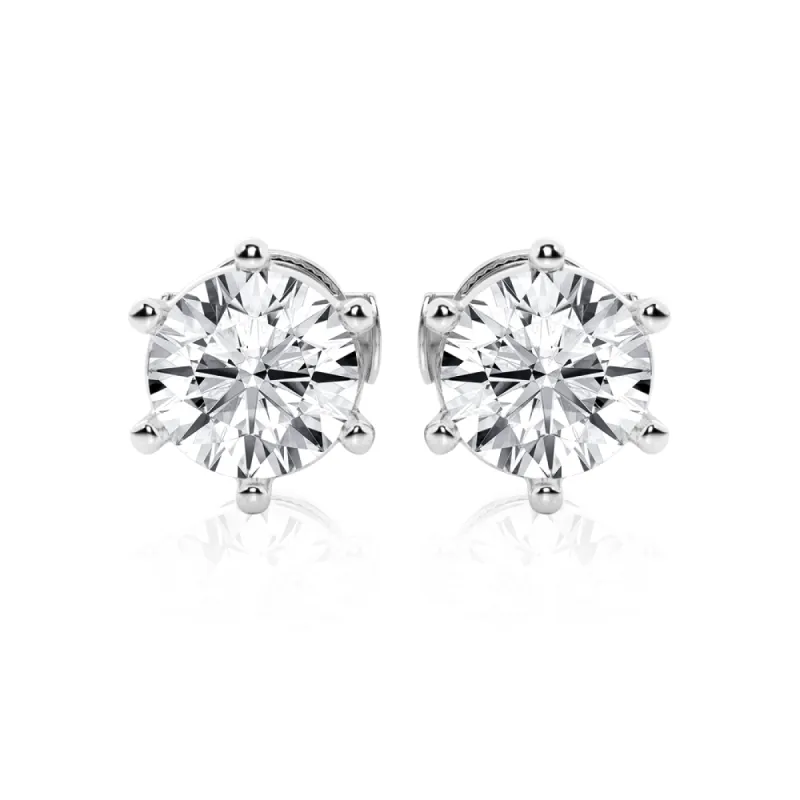 4 ctw Round Moissanite 6 Prong Stud Earrings sold by MSBLUE Jewelry