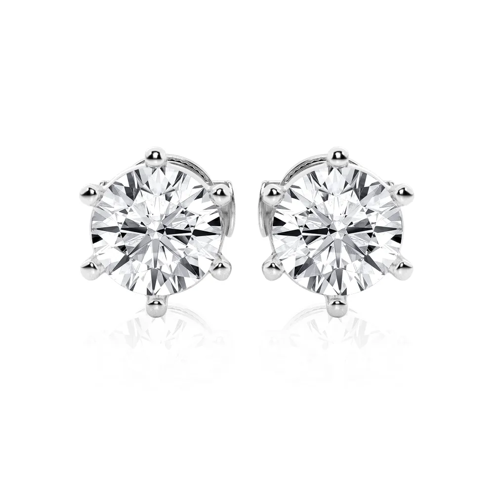 4 ctw Round Moissanite 6 Prong Stud Earrings sold by MSBLUE Jewelry