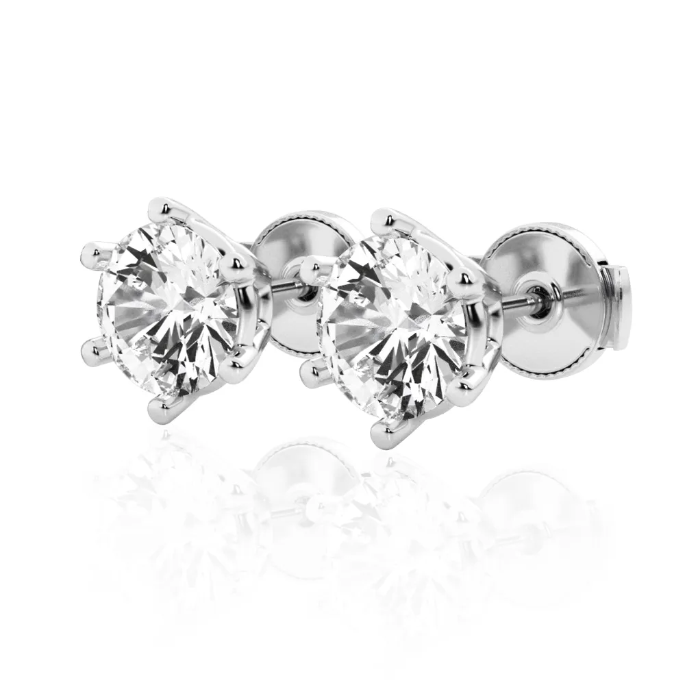 4 ctw Round Moissanite 6 Prong Stud Earrings sold by MSBLUE Jewelry product image thumbnail 4