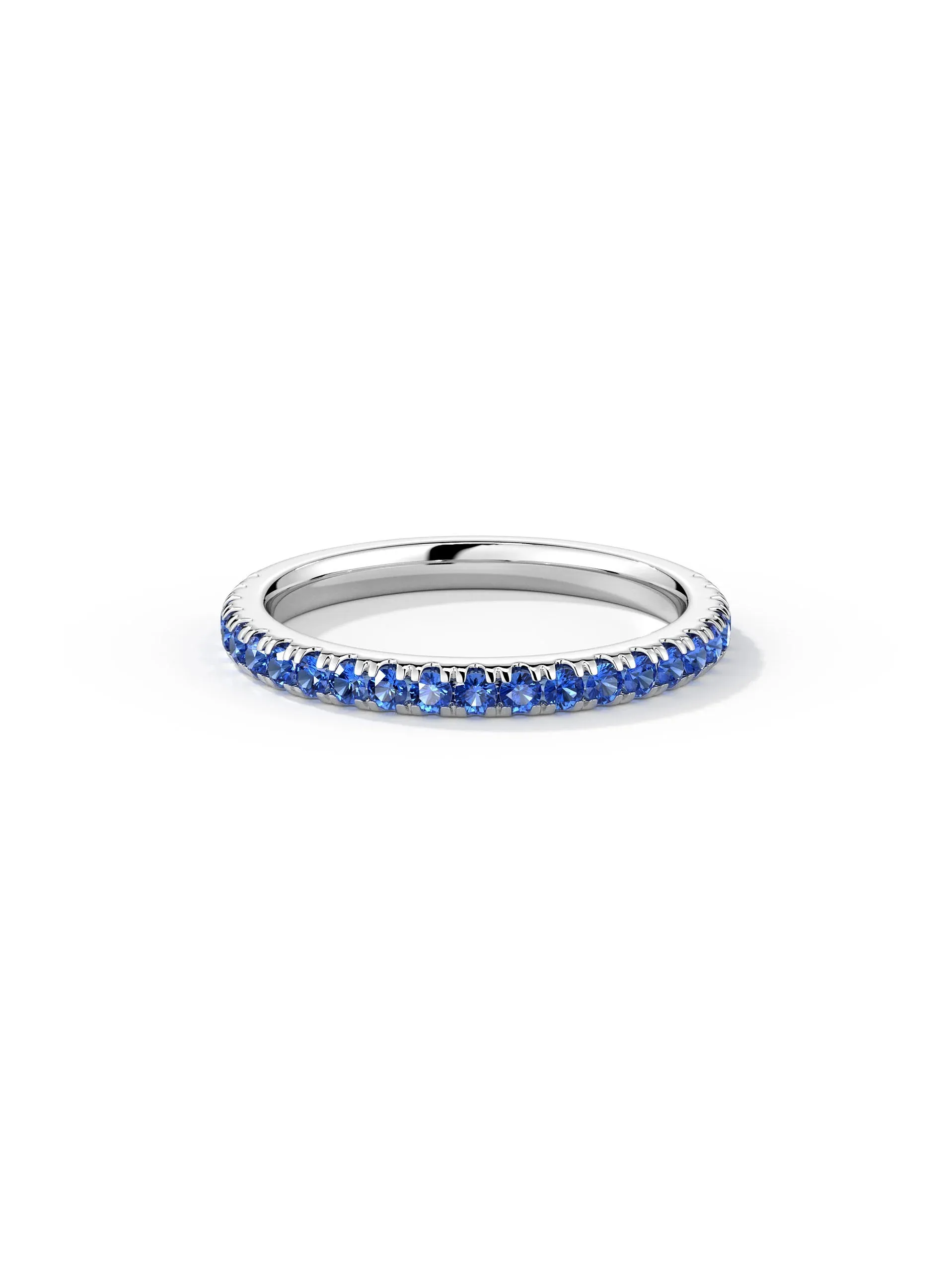Chroma Sapphire Blue Moissanite Band sold by MSBLUE Jewelry product image thumbnail 5