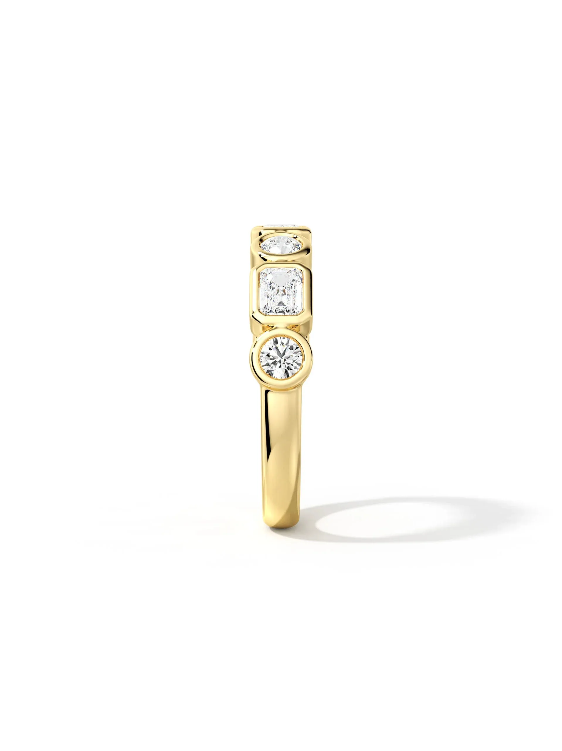 Emerald & Round Moissanite Stacking Ring sold by MSBLUE Jewelry product image thumbnail 2