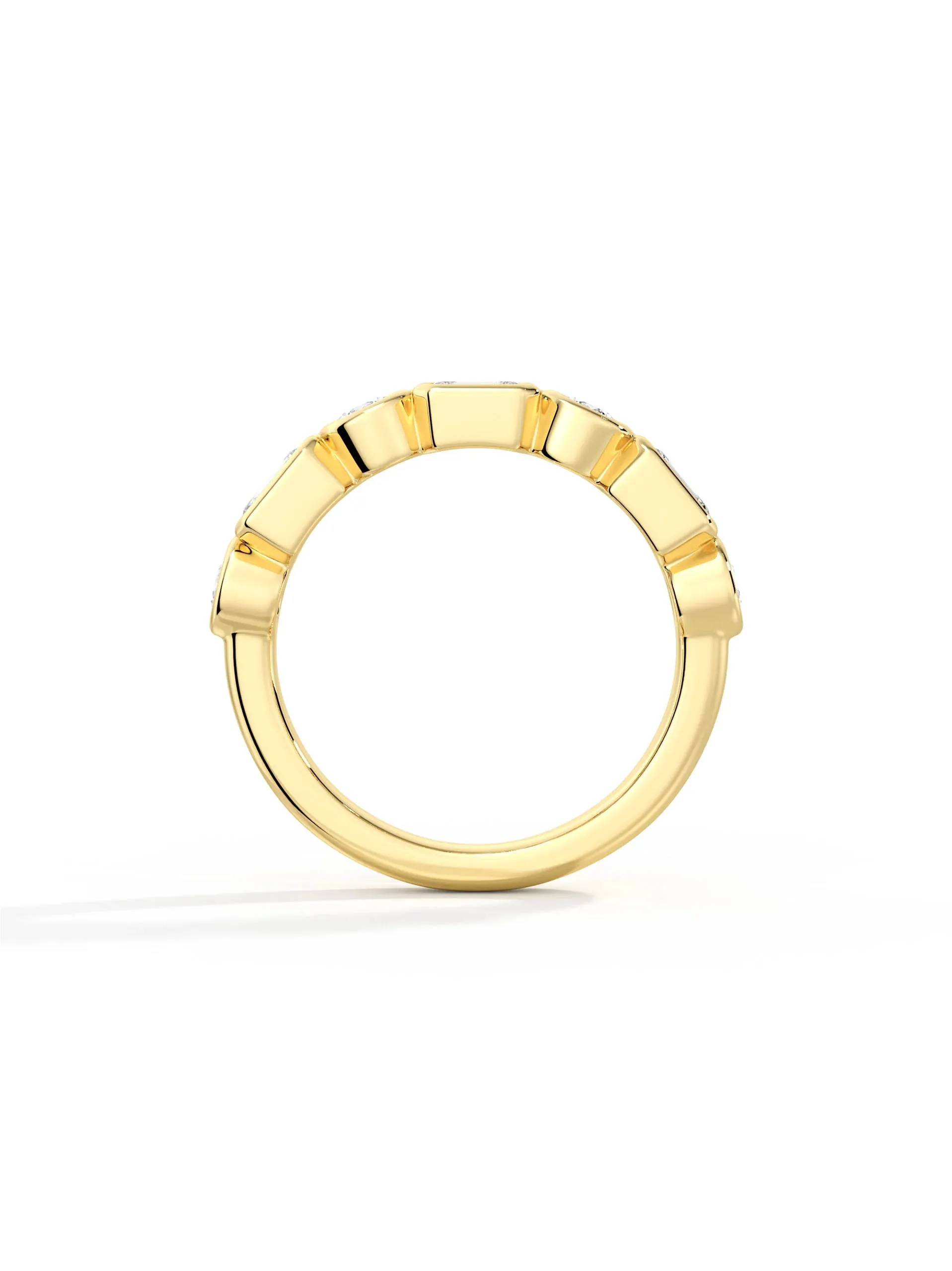 Emerald & Round Moissanite Stacking Ring sold by MSBLUE Jewelry product image thumbnail 3