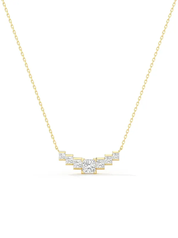 Gradia Princess Moissanite Necklace sold by MSBLUE Jewelry