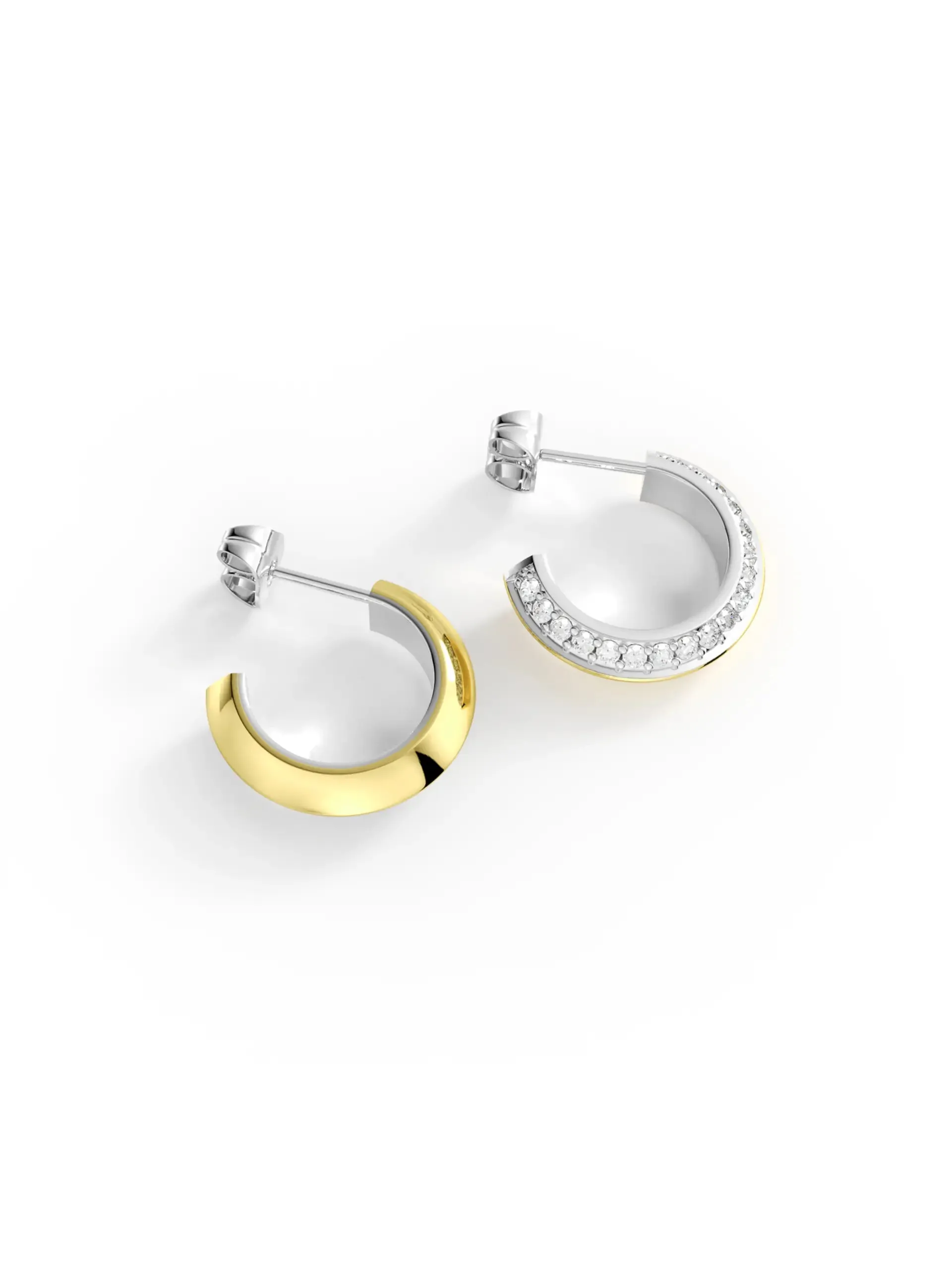 Half Arc Contrast C Stud Earrings sold by MSBLUE Jewelry product image thumbnail 3