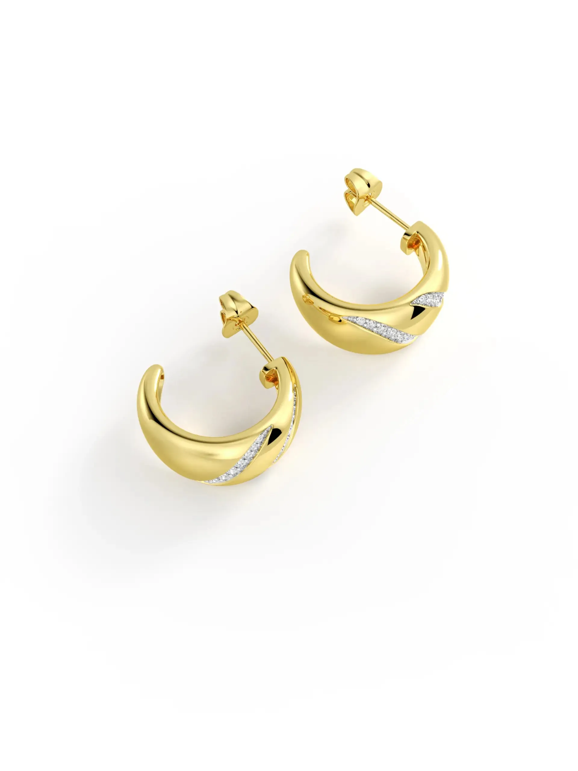 Contour Contrast Stud Hoop Earring sold by MSBLUE Jewelry product image thumbnail 3