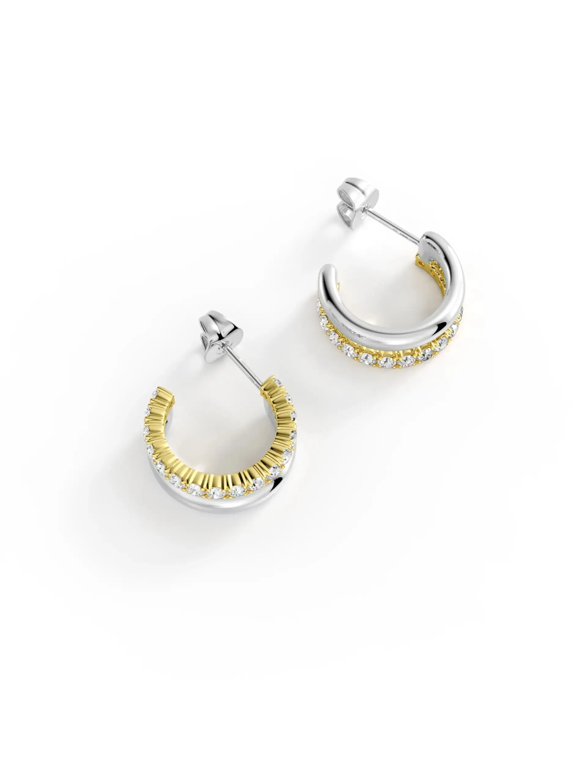 Dual Loop Mini Contrast Hoop Earrings sold by MSBLUE Jewelry product image thumbnail 3