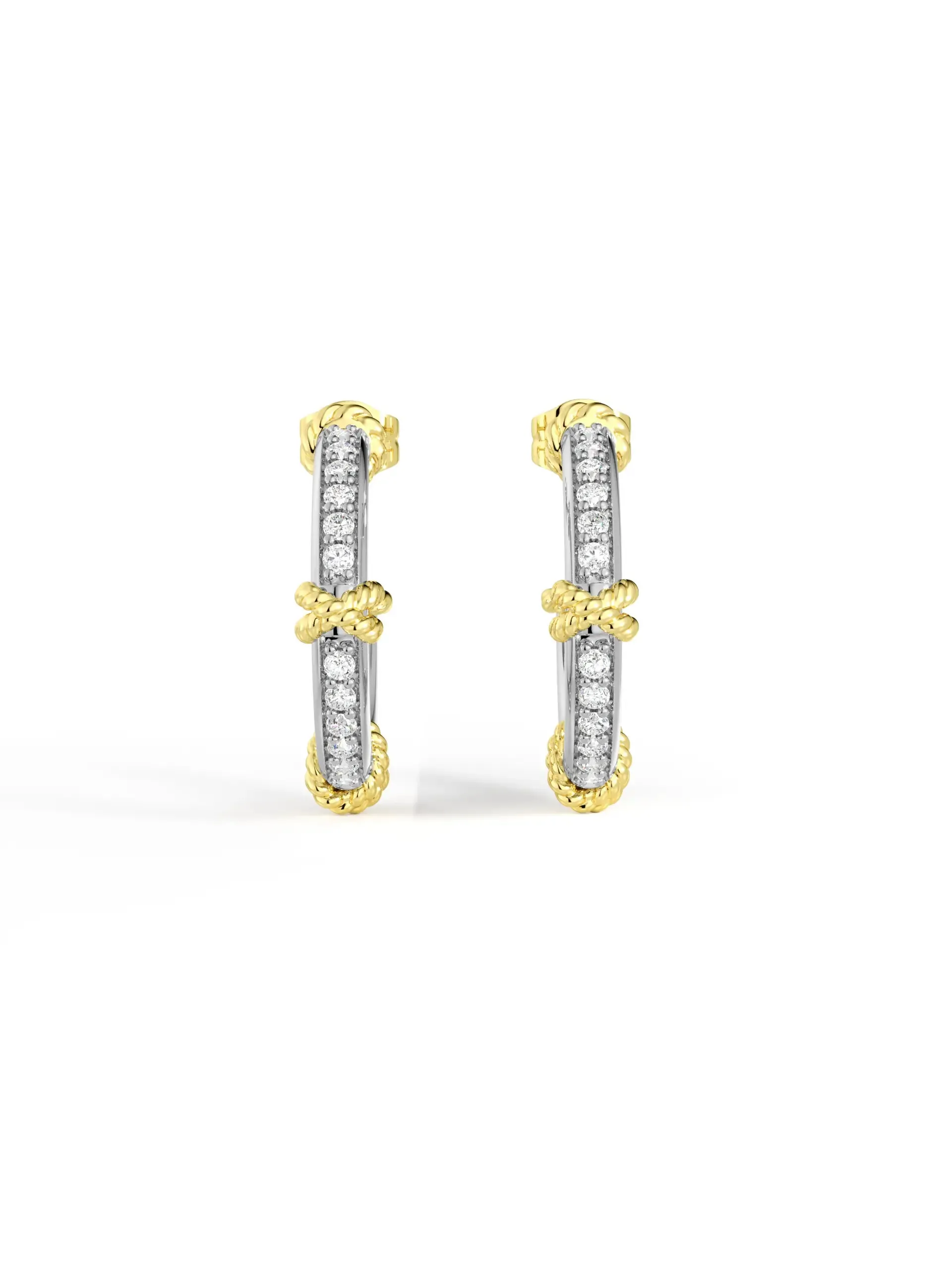 Duo Knot C-Shape Stud Earrings sold by MSBLUE Jewelry