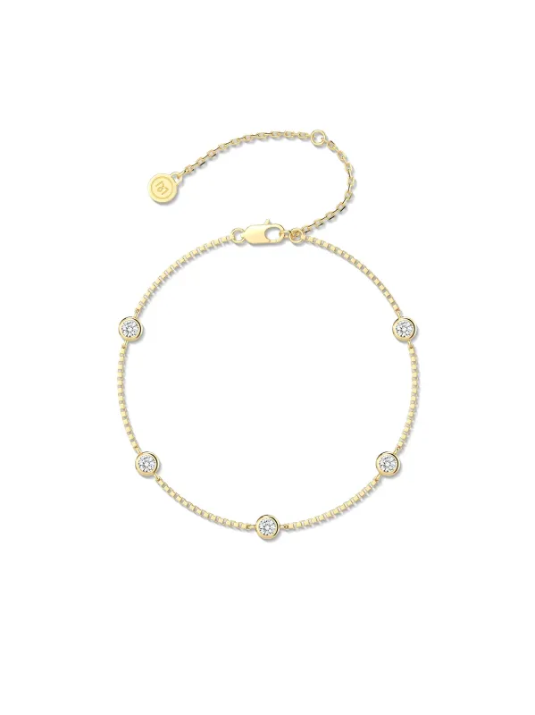 Luma Bezel Moissanite Bracelet made by MSBLUE Jewelry