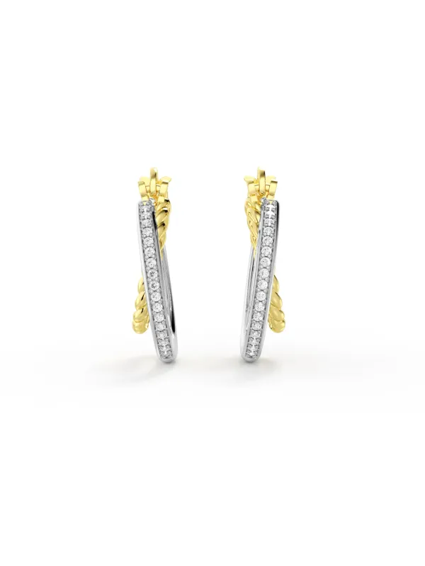 Twist Duo Contrast Hoop Earrings sold by MSBLUE Jewelry