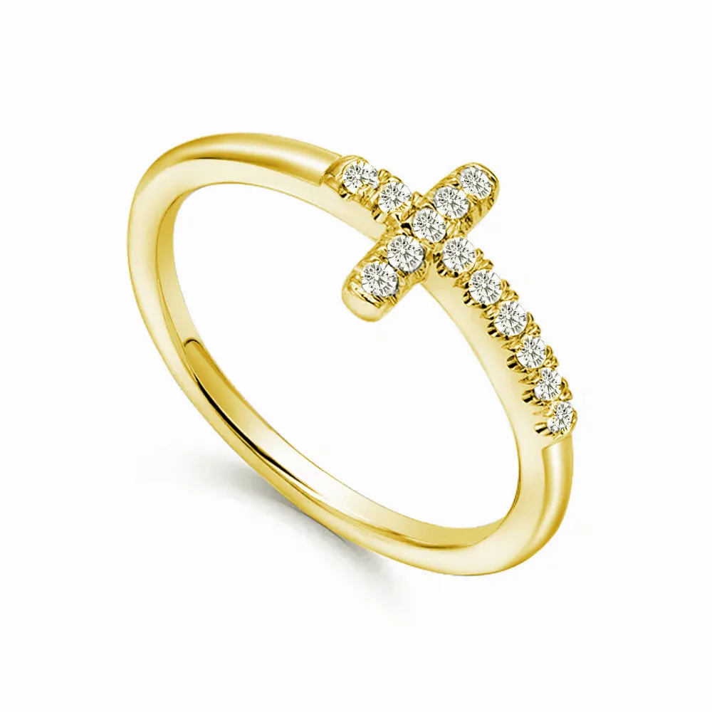 Modern Cross Lab Grown Diamond Accent Ring sold by MSBLUE Jewelry product image thumbnail 4