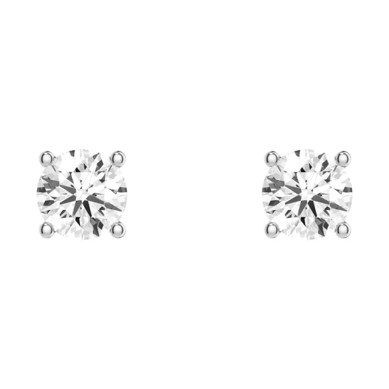0.5ctw Round Brilliant 4 Prong Solitaire Stud Earrings made by MSBLUE Jewelry
