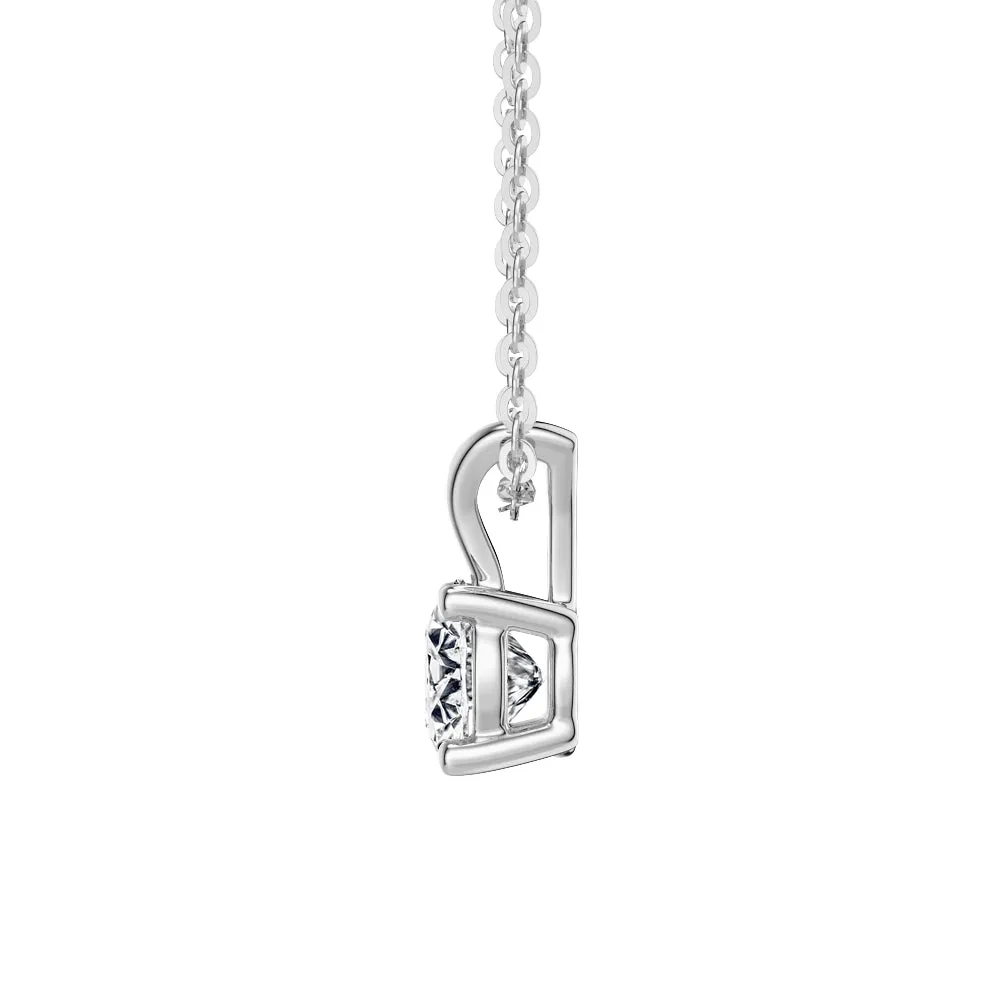 Round Lab Grown Diamond Solitaire V Bale Pendant sold by MSBLUE Jewelry product image thumbnail 3