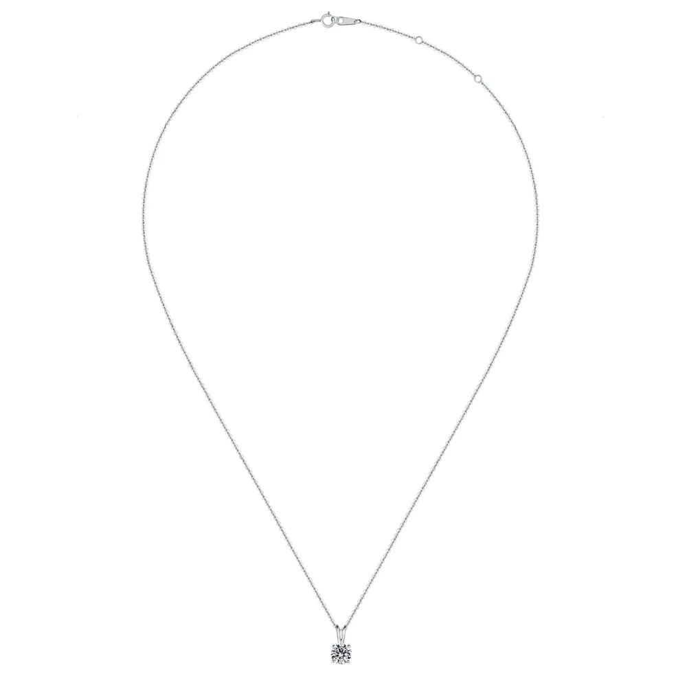 Round Lab Grown Diamond Solitaire V Bale Pendant sold by MSBLUE Jewelry product image thumbnail 4