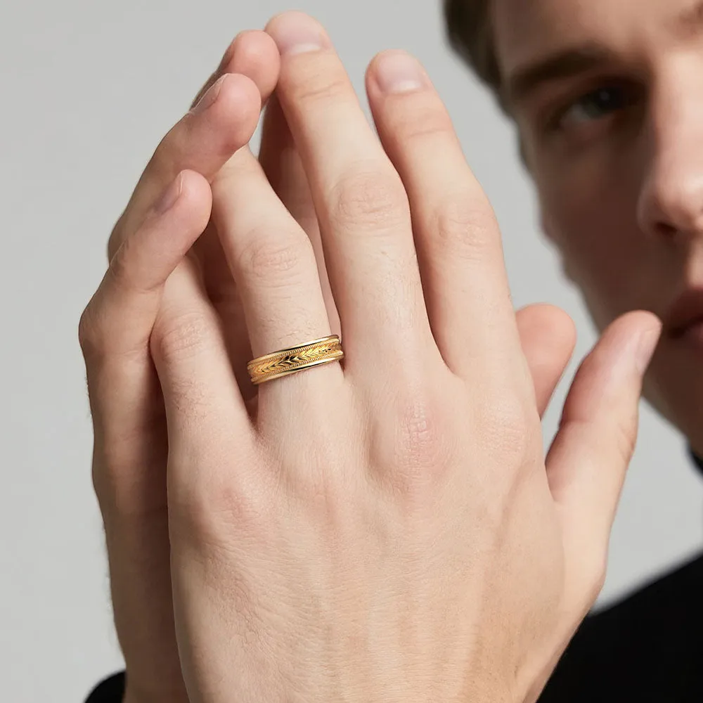 6mm Arrow Pattern Minimalist Men's Wedding Band Size 6 – Last One sold by MSBLUE Jewelry product image thumbnail 2