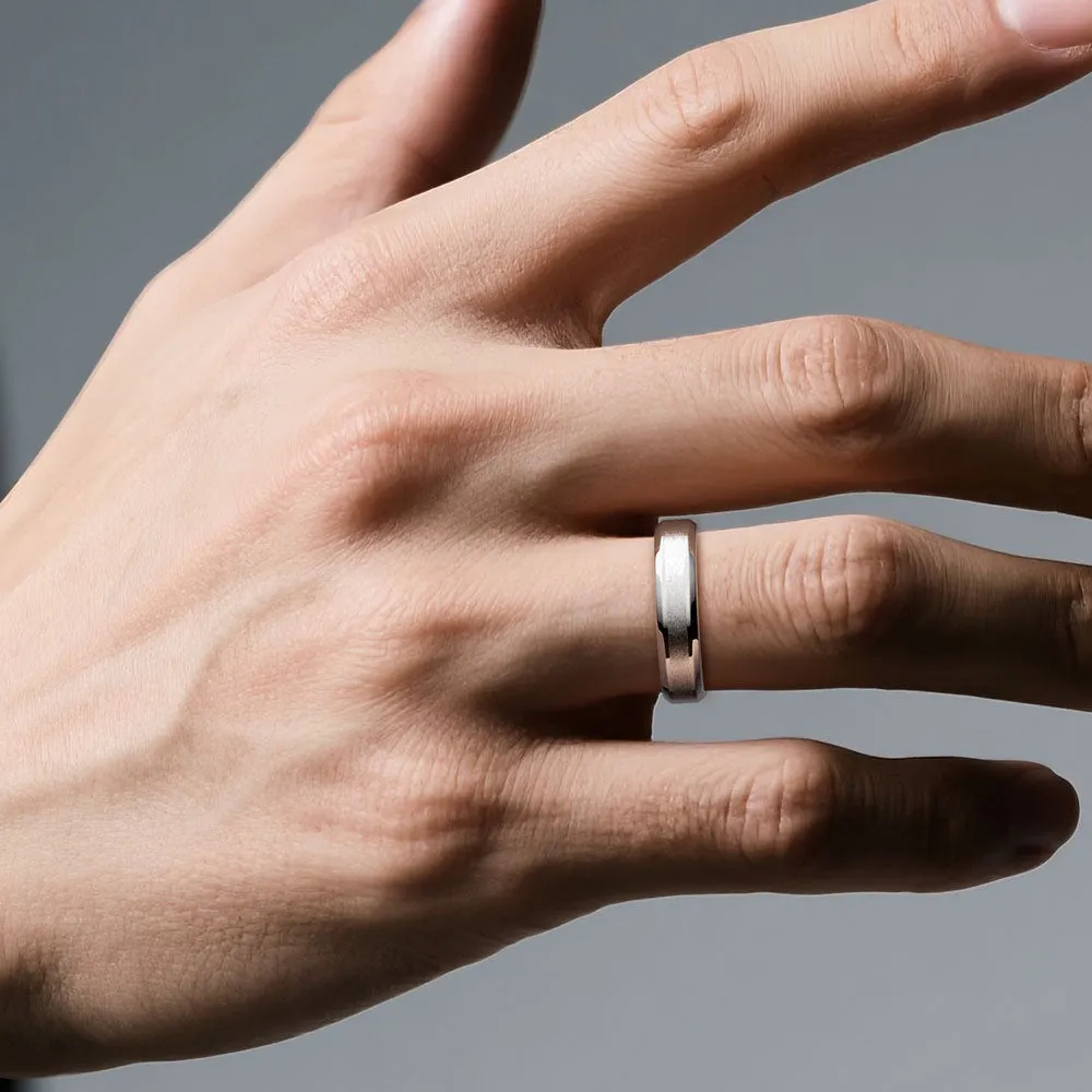 7mm Brushed Finish Men's Wedding Band Size 9.5 – Last One sold by MSBLUE Jewelry product image thumbnail 2