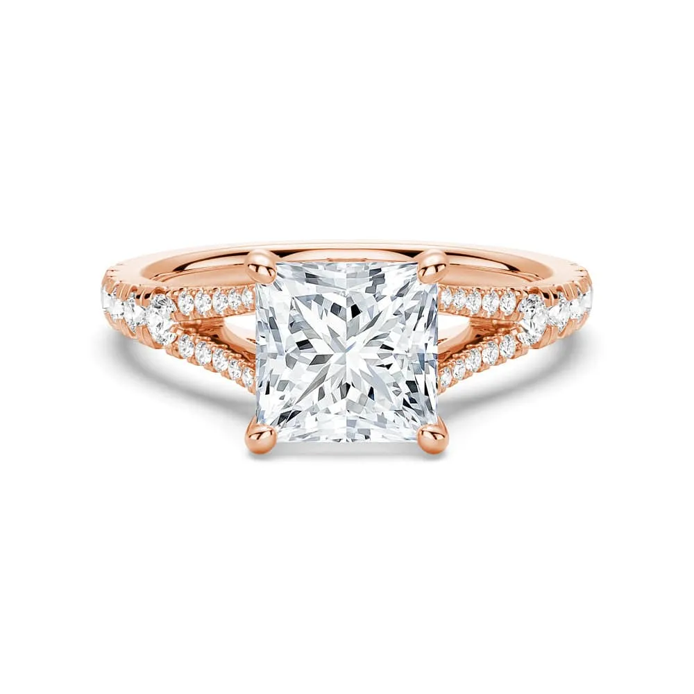 In-Stock Princess Cut Split Shank Moissanite Engagement Ring sold by MSBLUE Jewelry product image thumbnail 3