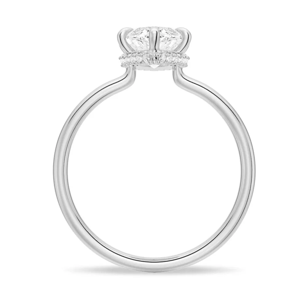 Petite Marquise Lab Grown Diamond Engagement Ring Hidden Halo sold by MSBLUE Jewelry product image thumbnail 3