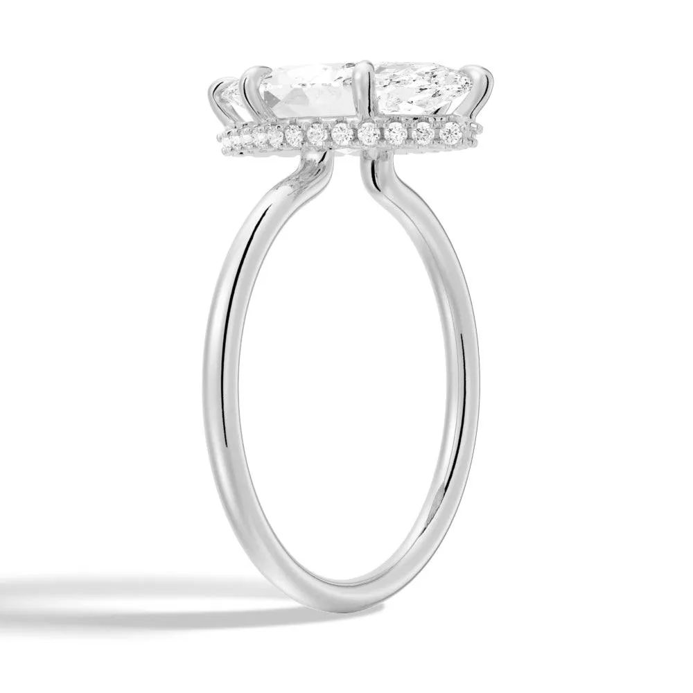 Petite Marquise Lab Grown Diamond Engagement Ring Hidden Halo sold by MSBLUE Jewelry product image thumbnail 4