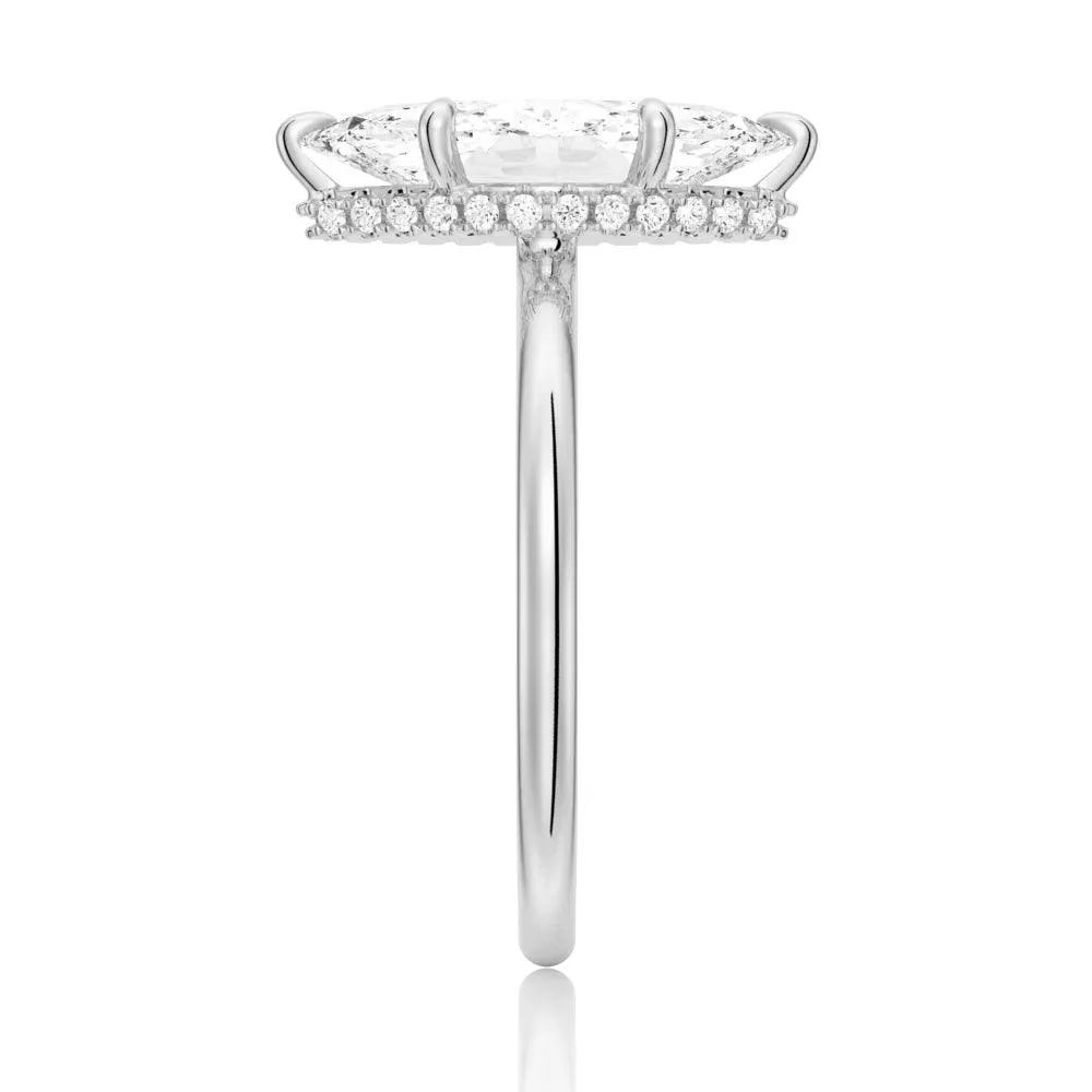 Petite Marquise Lab Grown Diamond Engagement Ring Hidden Halo sold by MSBLUE Jewelry product image thumbnail 5