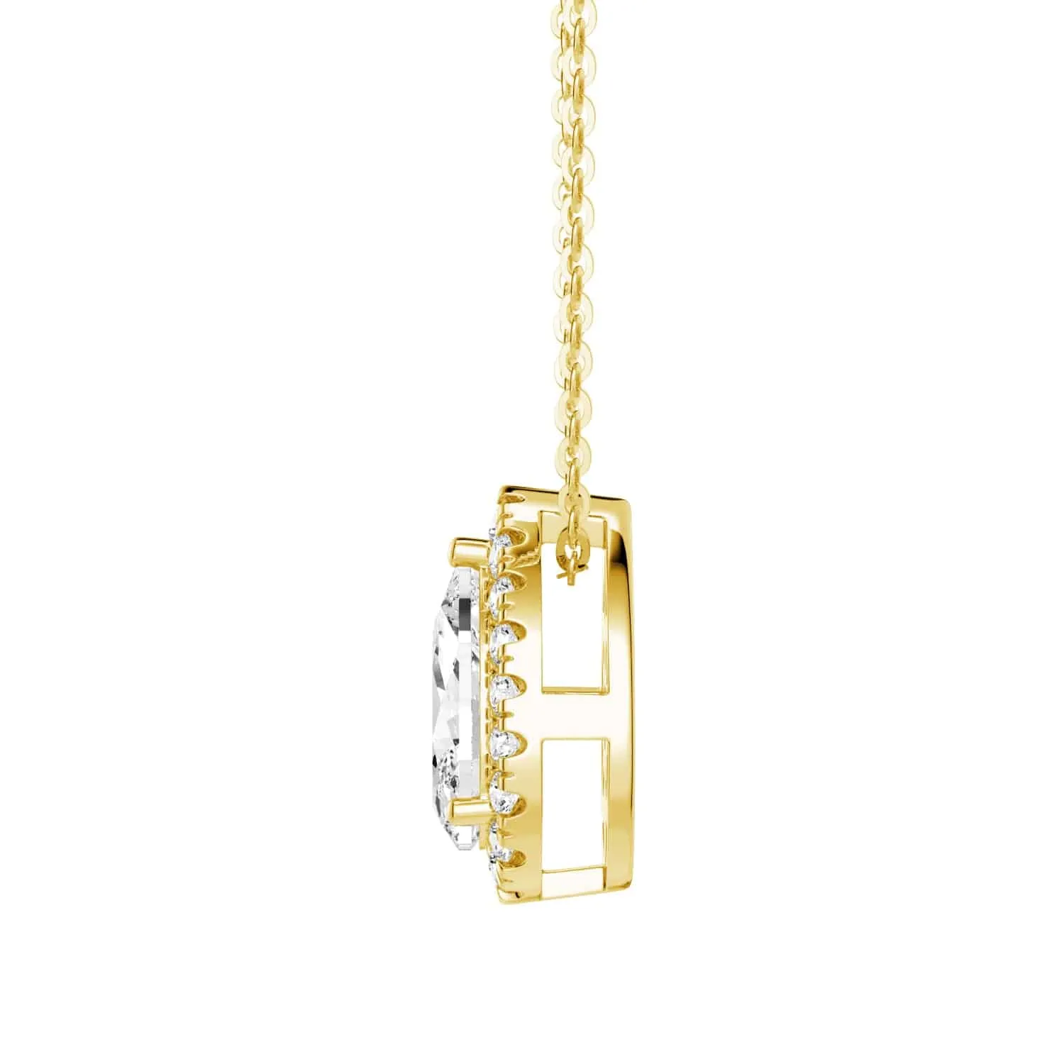 1CT Pear Cut Halo Lab Grown Diamond Pendant Necklace sold by MSBLUE Jewelry product image thumbnail 4