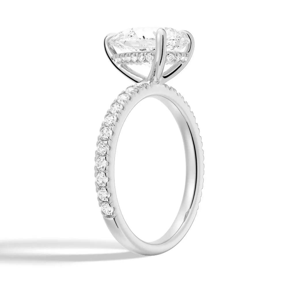 Pear Lab Grown Diamond Hidden Halo Pavé Ring sold by MSBLUE Jewelry product image thumbnail 3