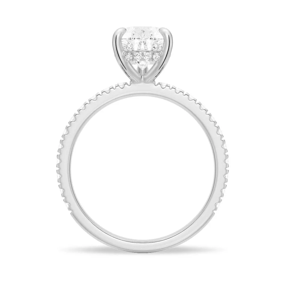 Pear Lab Grown Diamond Hidden Halo Pavé Ring sold by MSBLUE Jewelry product image thumbnail 5