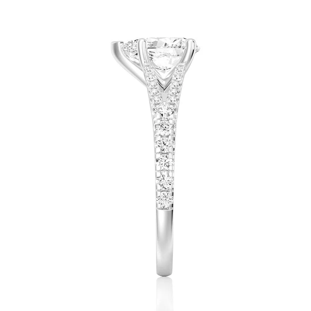 Pear Shaped Split Shank Engagement Ring sold by MSBLUE Jewelry product image thumbnail 4