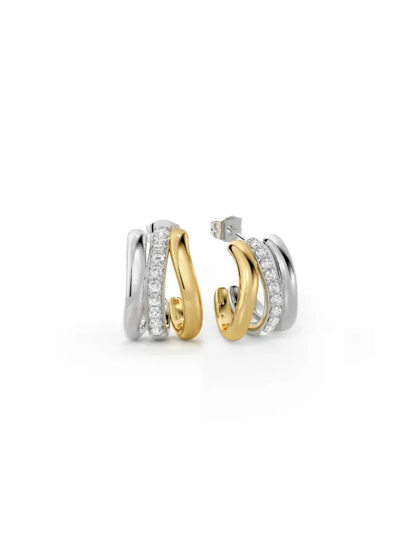 Mixed Metal Stacked Ring Studs made by MSBLUE Jewelry