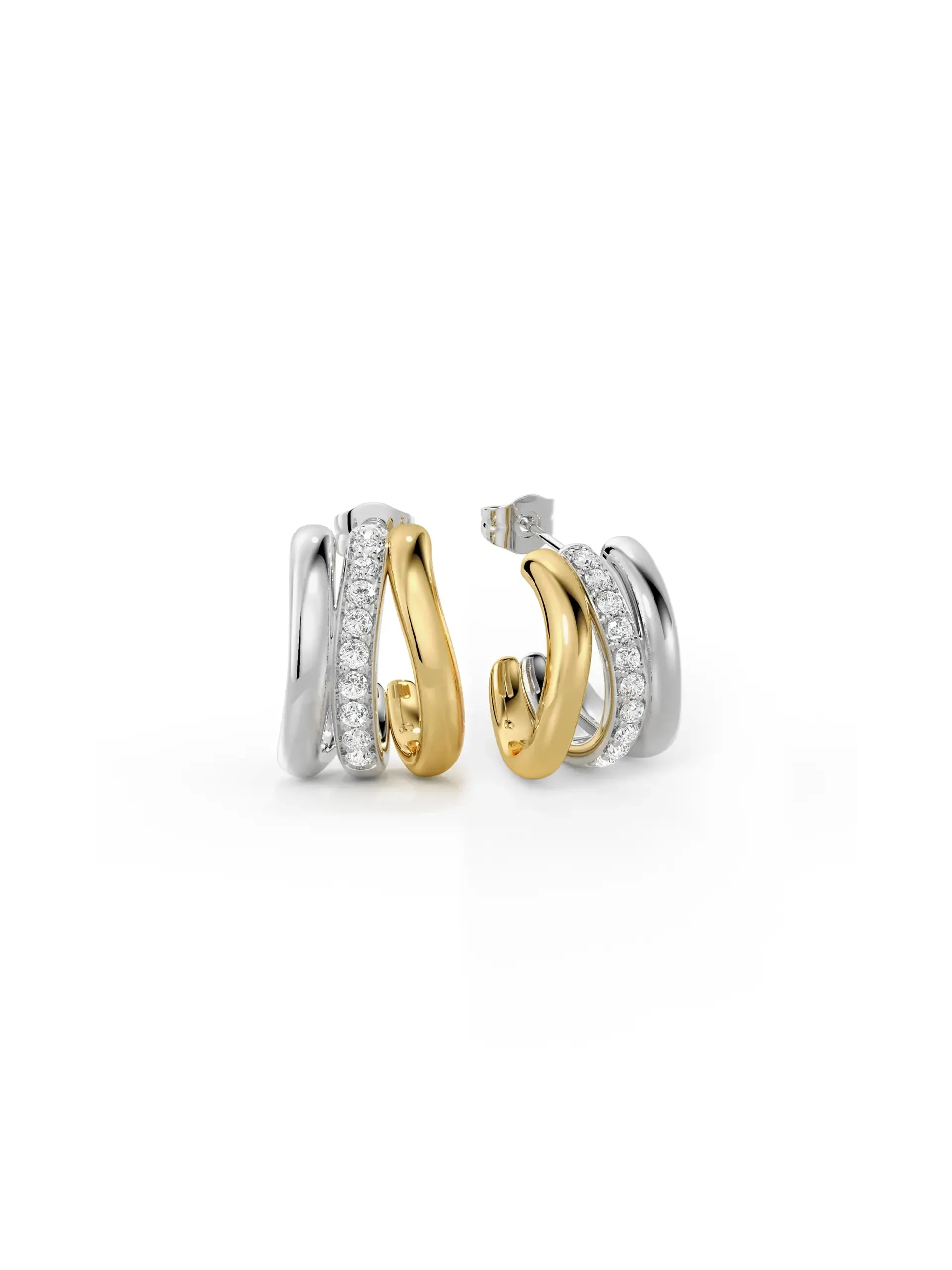 Mixed Metal Stacked Ring Studs sold by MSBLUE Jewelry