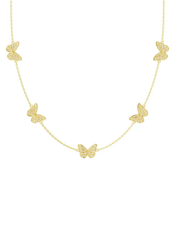 Flutter Chain Butterfly Necklace made by MSBLUE Jewelry