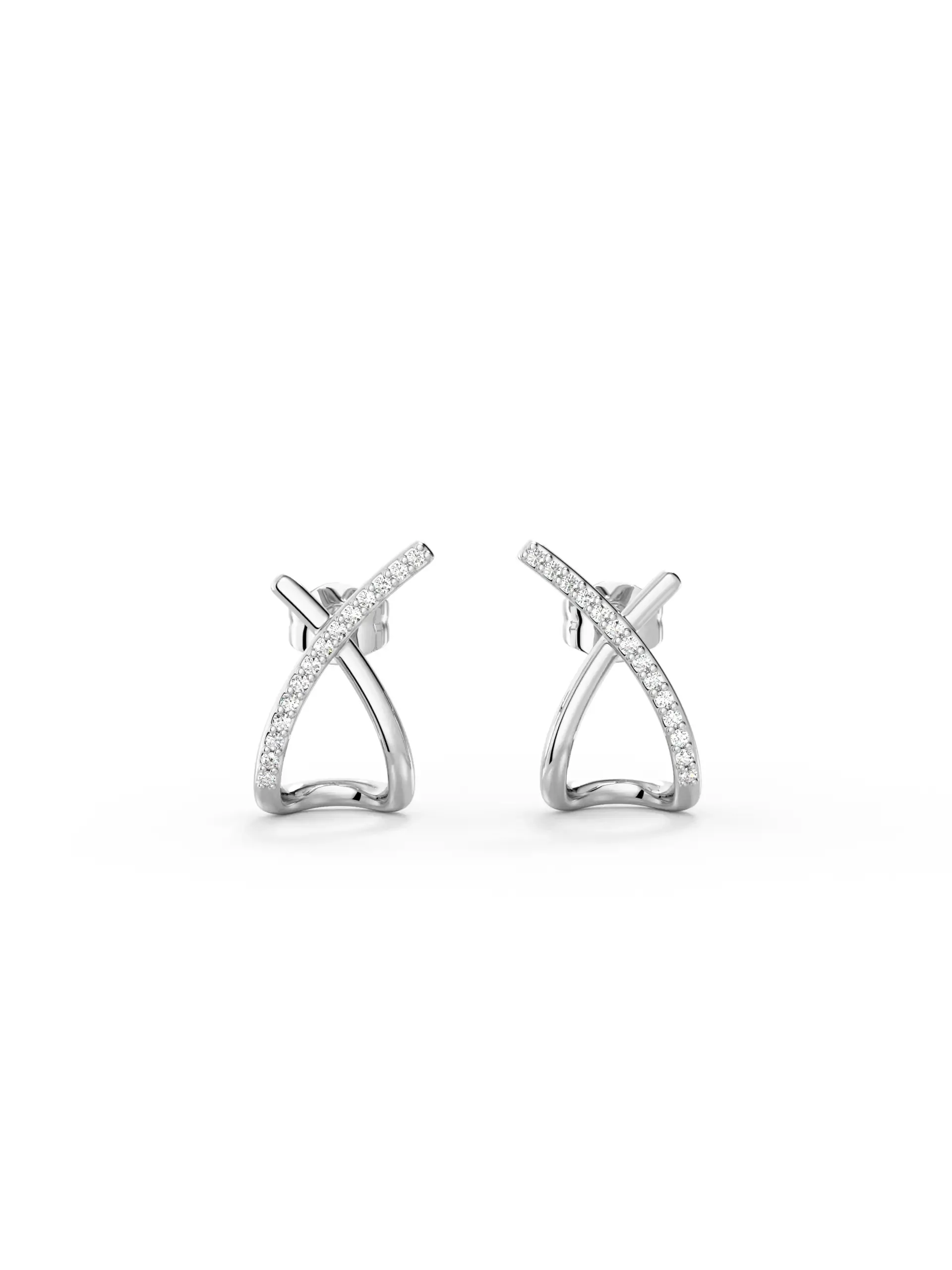 X-Shape Stud Moissanite Earrings sold by MSBLUE Jewelry product image thumbnail 4