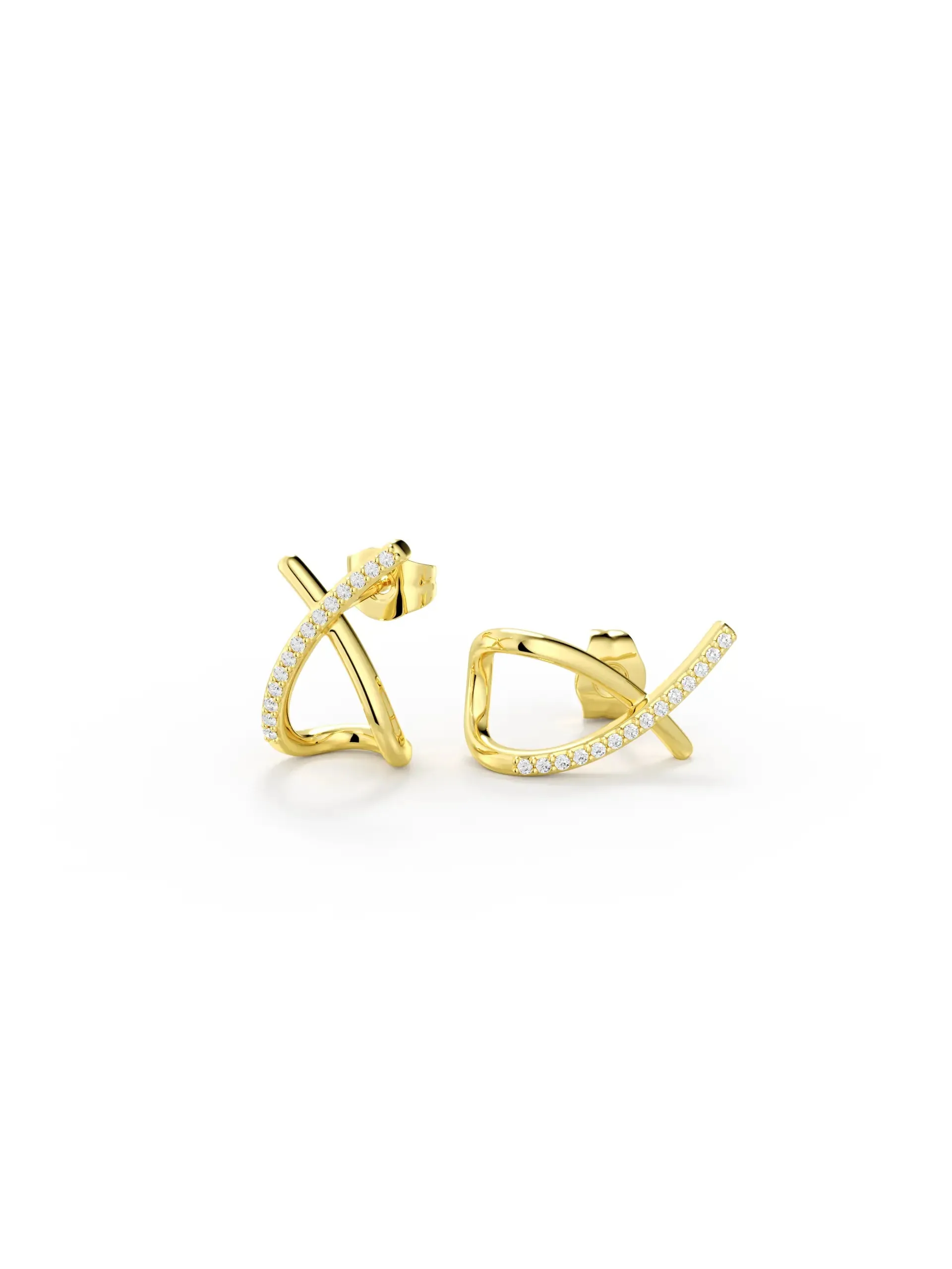 X-Shape Stud Moissanite Earrings sold by MSBLUE Jewelry product image thumbnail 2