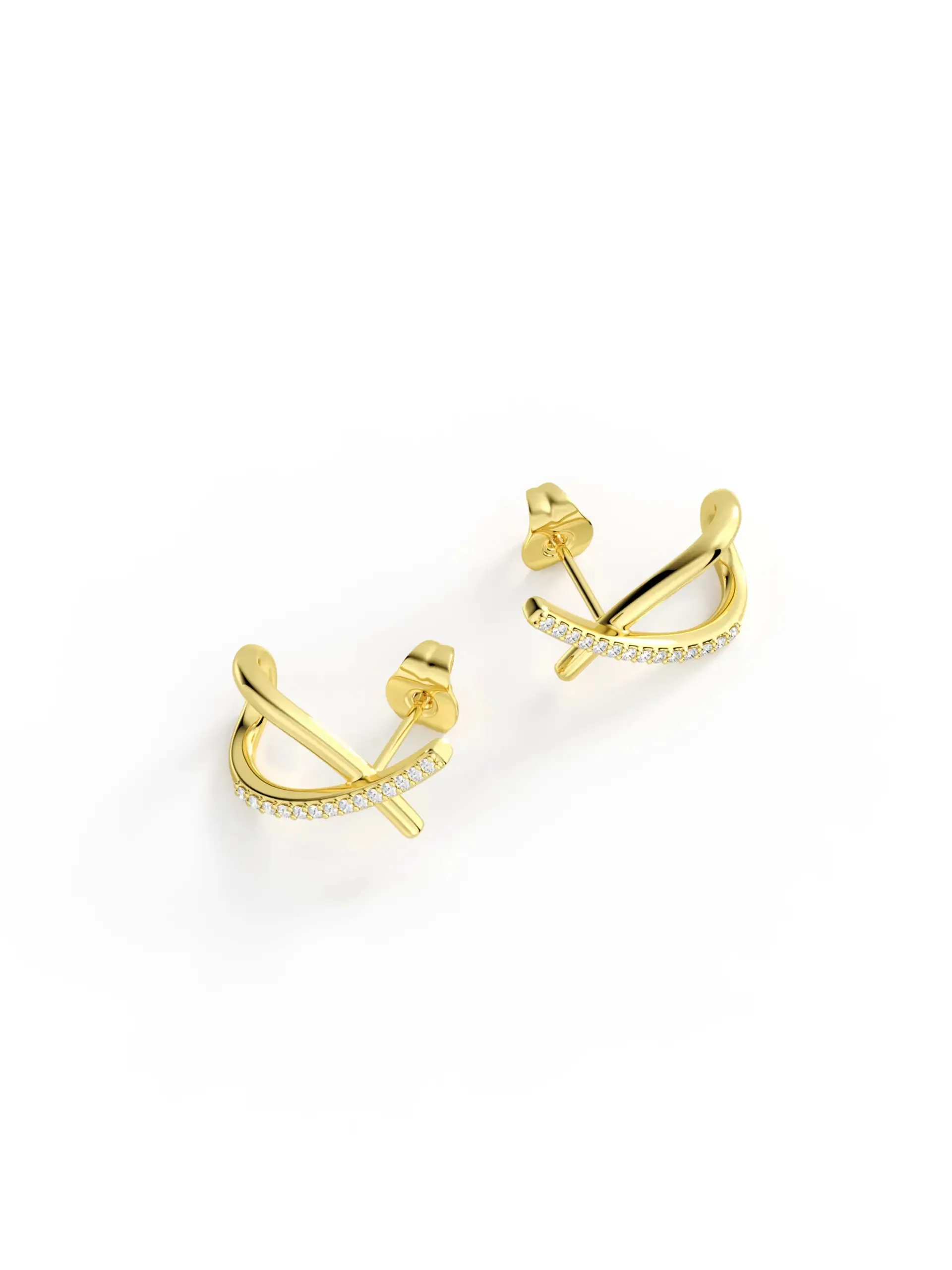 X-Shape Stud Moissanite Earrings sold by MSBLUE Jewelry product image thumbnail 3