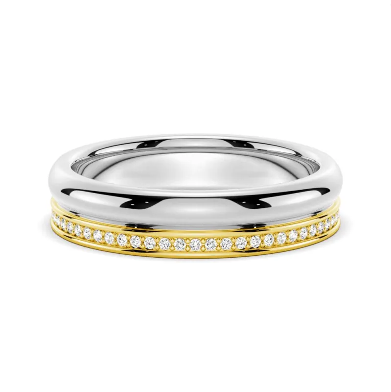 4.2mm Polished Finish Two Tone Wedding Band Size 6 – Last One made by MSBLUE Jewelry