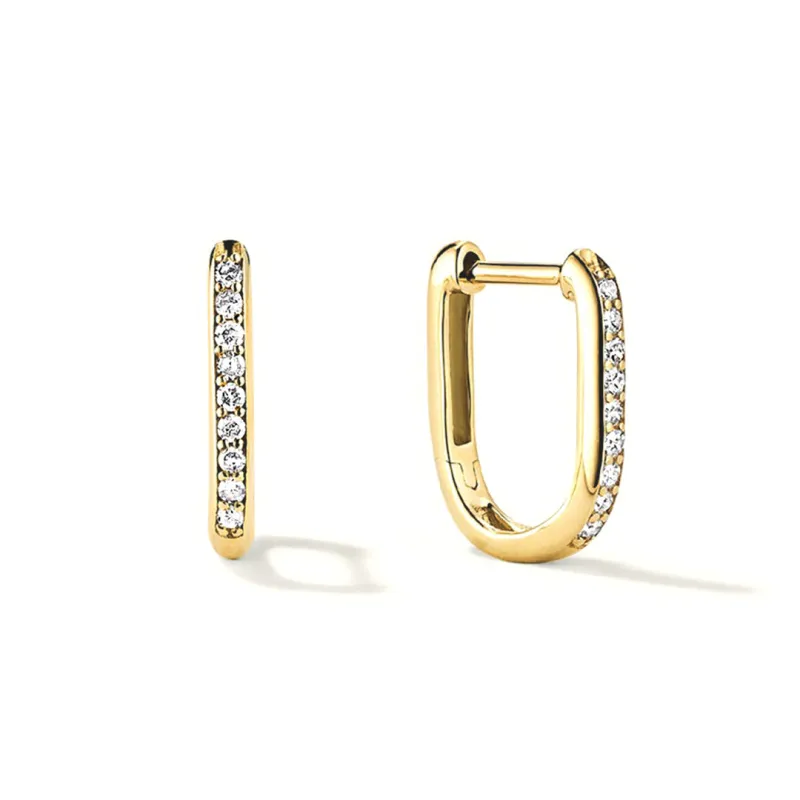 🎁 U-Shape Moissanite Paved Huggie Hoop Earrings (100% off) made by MSBLUE Jewelry
