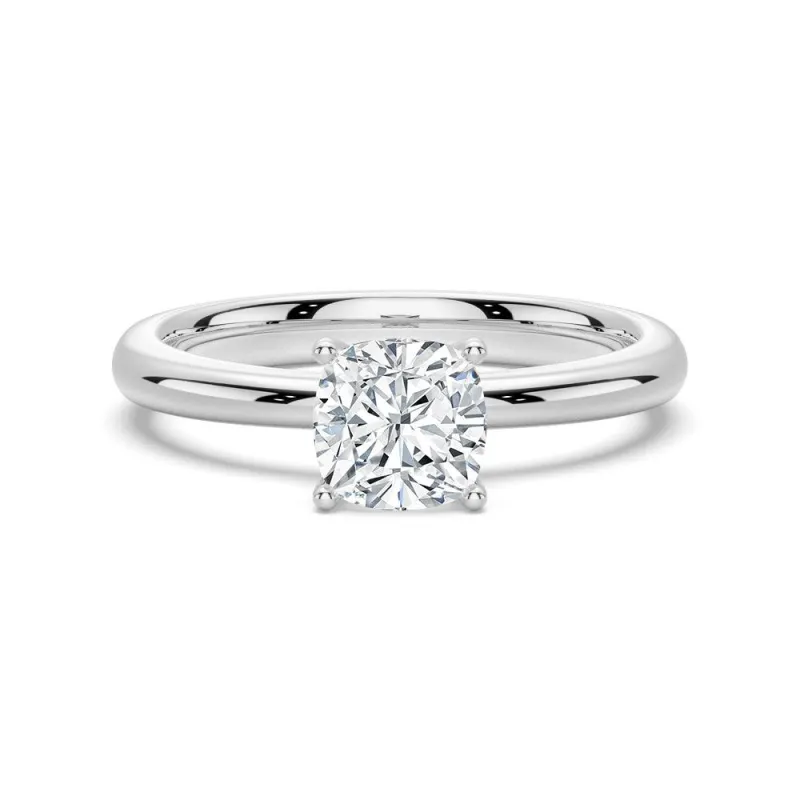 In-Stock 1.5 CT. Cushion Cut Solitaire Engagement Ring made by MSBLUE Jewelry