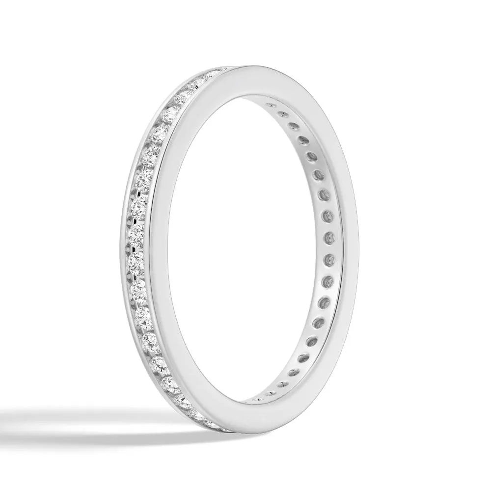 In-Stock Round Moissanite Channel Set Eternity Band sold by MSBLUE Jewelry product image thumbnail 2