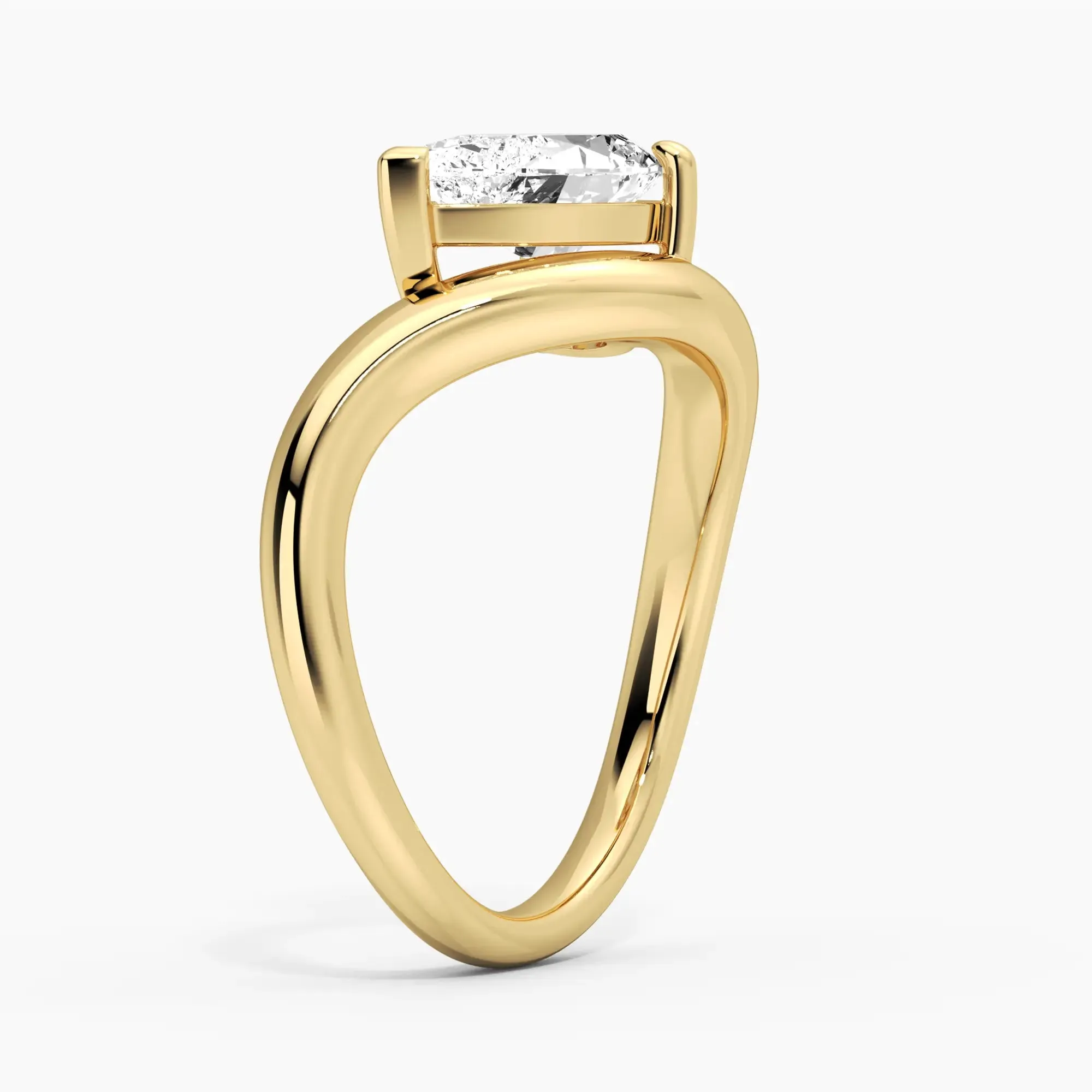 Sculpted Wave Pear Cut Engagement Ring sold by MSBLUE Jewelry product image thumbnail 3