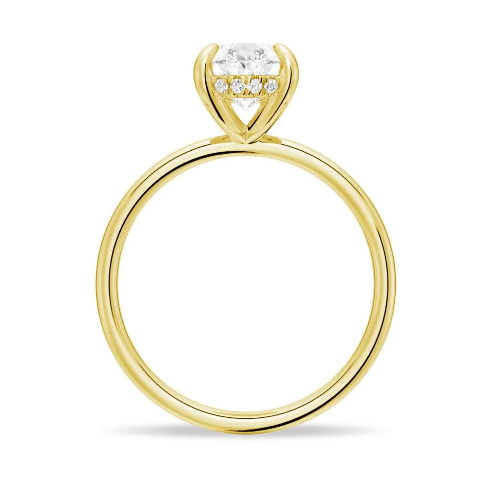 In-Stock Four Prong Pear Cut Engagement Ring With Hidden Halo sold by MSBLUE Jewelry product image thumbnail 3